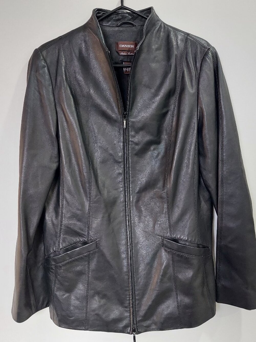 Vintage Danier Women's Sz M Leather Jacket Coat Soft Italian Leather Black